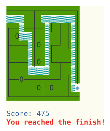 Sample maze with moves